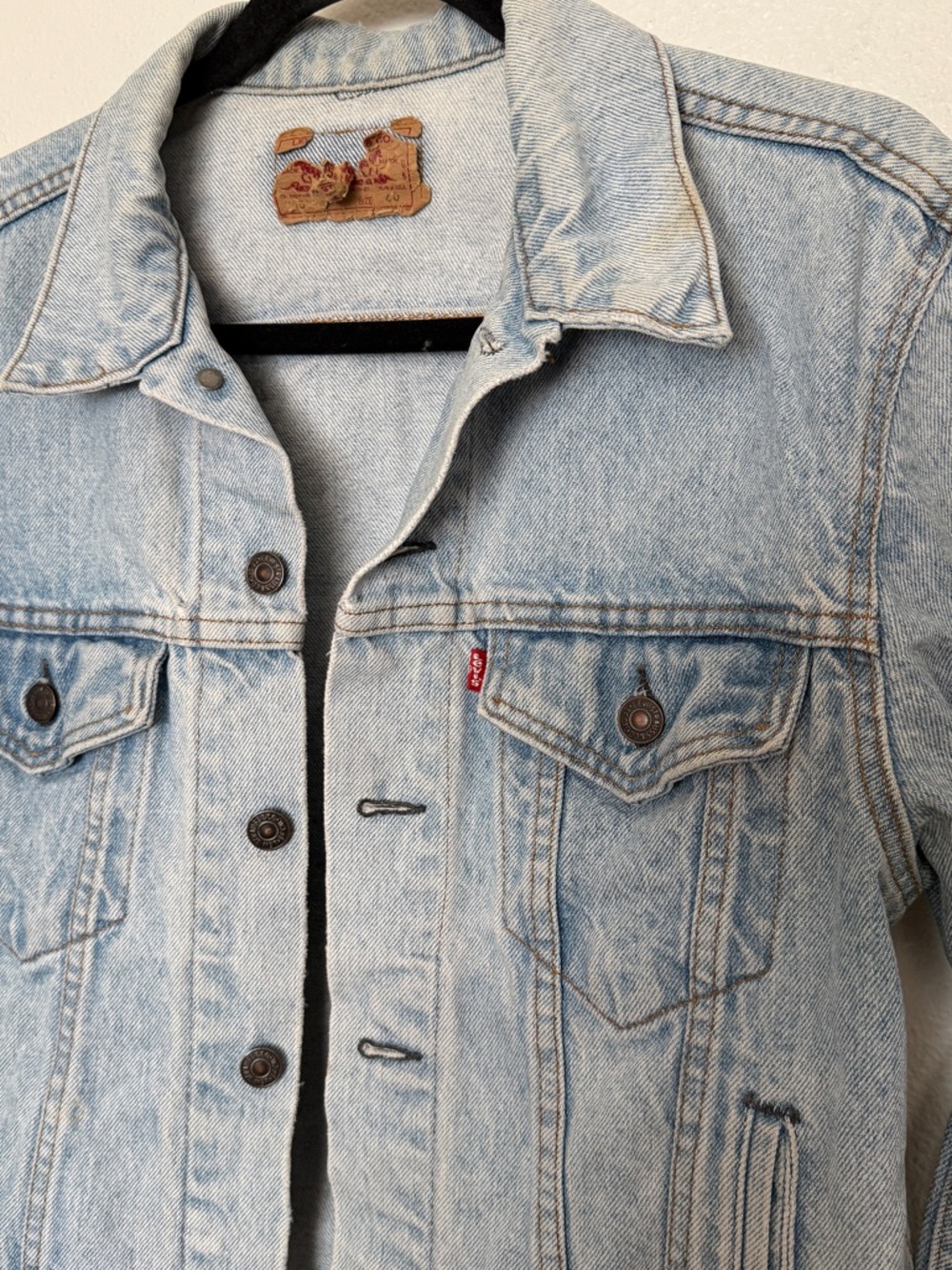 Vintage Levi's Type III Trucker Jacket Made in USA Light Wash 90s Denim